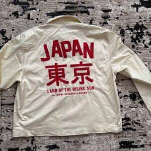 Cream Jacket with Red Japan Print